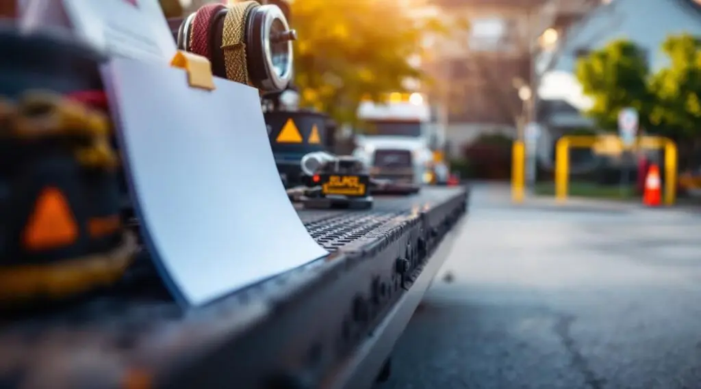 A professional Snappy Towing flatbed truck clearing an illegally parked sedan from a marked private lot in Sorrento.