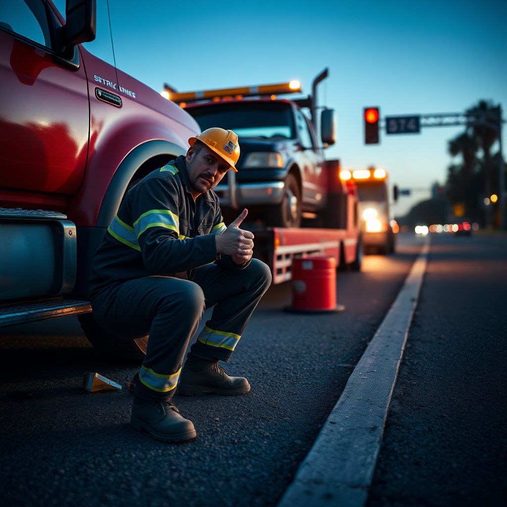 A Snappy Towing technician safely securing a vehicle onto a flatbed truck on a sunny day in Addis, Louisiana, demonstrating professional care.