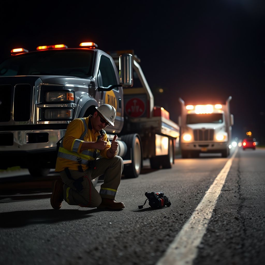 A Snappy Towing technician in uniform smiling, standing next to a modern tow truck in Baker, Louisiana.